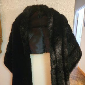 Lauren Ralph Lauren Black Faux Fur Scarf